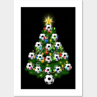 Soccer Balls Christmas Tree lights Xmas Gift Holiday Posters and Art